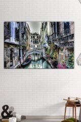 Venedik Su Kanalı Şehir Manzara Dekoratif Kanvas Tablo