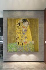 Gustav Klımt The Kiss Öpücük Dev Boyut Kanvas Tablo
