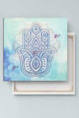 Fatımanın Eli Mavi Hat Kanvas Tablo