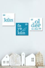 Kun Fe Yekun ''Ol der Ve Oluverir '' Ayeti Kerime İslami Hat Tablo (1 Aded Ölçüsü 3 Adedin fiyatıdır)