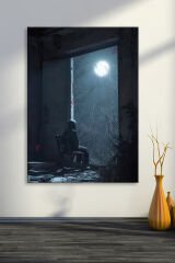 Şiirsel Yalnızlık Gece Ayışığı Sanatsal Kanvas Tablo (7 farklı ölçü)