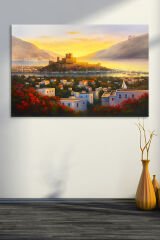 Bodrum Kalesi Yağlıboya Efektli Manzara Kanvas Tablo (7 farklı ölçü)