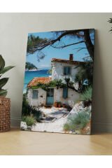 Akdeniz Sahil Taşev Dekoratif Manzara Kanvas Tablo (7 farklı ölçü)