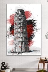 Pisa Kulesi Dekoratif Kanvas Tablo