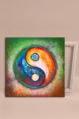 Yin Yang Tablo Renkli Kanvas Tablo