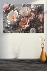 3d Çiçekler Modern Sanatsal Kanvas Tablo (8 Farklı Ölçü)
