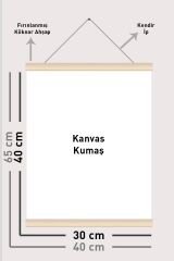 Zürafa Aiesi Sulubaoya Efektli Ip Askılı Kanvas Poster Tablo Duvar Dekoru