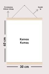 Minimal Dekoratif İp Askılı Kanvas Poster Tablo Duvar Dekoru