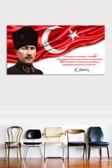 Atatürk Kalpaklı Makam Kanvas Tablo Resmi Kurumlar Okullara Uygun (7farklı ölçü)