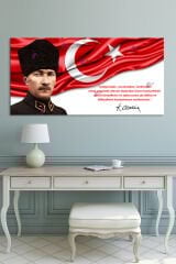 Atatürk Kalpaklı Makam Kanvas Tablo Resmi Kurumlar Okullara Uygun (7farklı ölçü)