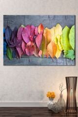 Renkli Yapraklar Dekoratif Kanvas Tablo (7 Farklı Ölçü)