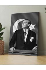 Atatürk Mustafa Kemal Kalpaklı Kanvas Tablo Okullara İşyerlerine Uygun (8 Farklı Ölçü)