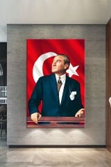 Atatürk Mustafa Kemal Kanvas Tablo Okullara İşyerlerine Uygun (8 Farklı Ölçü)