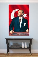 Atatürk Mustafa Kemal Kanvas Tablo Okullara İşyerlerine Uygun (8 Farklı Ölçü)