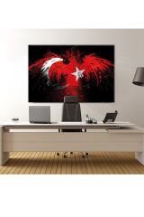 Ay Yıldız Kartal Türkiye Kanvas Tablo (8 Farklı Ölçü)
