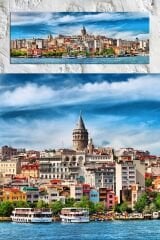 Istanbul Haliç Galata Kulesi Şehir Deniz Manzara Kanvas Tablo