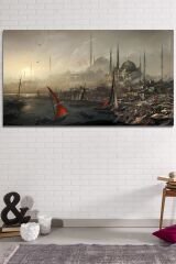 Istanbul Tarihi Yarımada Vintage Muhteşem Manzara Kanvas Tablo