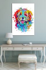 Petshoplara Veterinerlere Özel Suluboya Efektli Köpek Kanvas Tablo Sevimli Patiler ( 8 Farklı Ölçü )