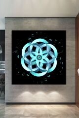 Yaşam Çiçeği Kutsal Geometri Sri Yantra Kanvas Tablo