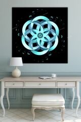 Yaşam Çiçeği Kutsal Geometri Sri Yantra Kanvas Tablo