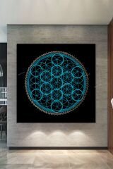 Yaşam Çiçeği Kutsal Geometri Sri Yantra Kanvas Tablo