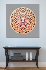 Yaşam Çiçeği Kutsal Geometri Sri Yantra Kanvas Tablo (8 Farklı Ölçü)