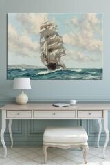 Yelkenli Deniz Sanatsal Kanvas Tablo