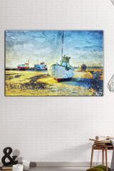 Balıkçı Tekneleri Dekoratif Kanvas Tablo