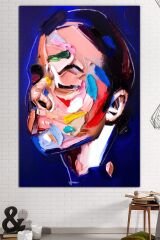 Yüzler Fırça Darbeli Görünümlü Soyut Modern Sanat Kanvas Tablo