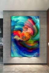 Renkerin Dansı Soyut Sanatsal Kanvas Tablo