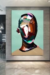 Yüzler Fırça Darbeli Görünümlü Soyut Modern Sanat Kanvas Tablo