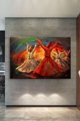 Mevlevi Dervişler Kanvas Tablo