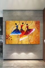 Danseden Katınlar Dekoratif Sanatsal Kanvas Tablo