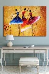 Danseden Katınlar Dekoratif Sanatsal Kanvas Tablo