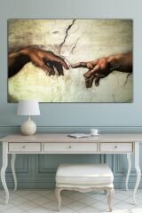 Michelangelo Buonarroti Adem’in Yaratılışı Kanvas Tablo