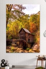 Değirmen Ve Orman Dekoratif Kanvas Tablo