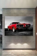 Klasik Araba Kırmızı Kanvas Tablo