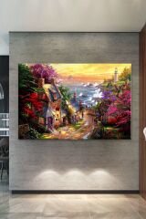 Köy Ve Yaşam Vintage Dekoratif Kanvas Tablo