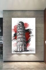 Pisa Kulesi Dekoratif Kanvas Tablo