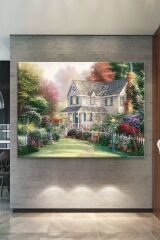Çiftlik Evi Yaşam Masal Dekoratif Kanvas Tablo