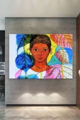 Kadın Womansr Lankalı Kadın Sanatsal Dekoratif Kanvas Tablo