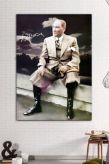 Atatürk Mustafa Kemal Kanvas Tablo Okullara İşyerlerine Uygun (8 Farklı Ölçü)