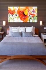 Yatak Başı Suluboya Efektli Çiçekler Kanvas Tablo