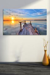 Gün Batımı Deniz Sahil Manzara Modern Tasarım Kanvas Tablo (6 farklı ölçü)