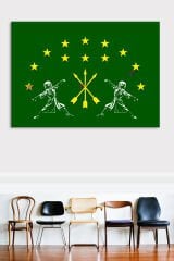 Abhaz Adige Bayrağı Çerkez Bayrağı Kanvas Tablo