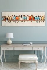 Renkli Kuşlar Muhteşem Dekoratif Kanvas Tablo