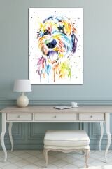 Petshoplara Veterinerlere Özel Suluboya Efektli Köpek Kanvas Tablo Sevimli Patiler ( 8 Farklı Ölçü )