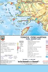Türkiye Fiziki Haritası Map Yüksek Çözünürlüklü Güncel Kanvas Tablo 5 Farklı Ölçü