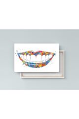 Diş Hekimlerine Doktorlara Hastanelere Özel Suluboya Efektli Dekoratif Kanvas Tablo (8 Farklı Ölçü)