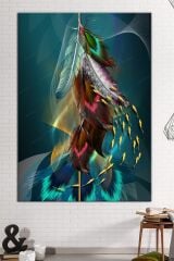 Renkli Tüyler Kanvas Tablo Renklerin Dansı (8 Farklı Ölçü)